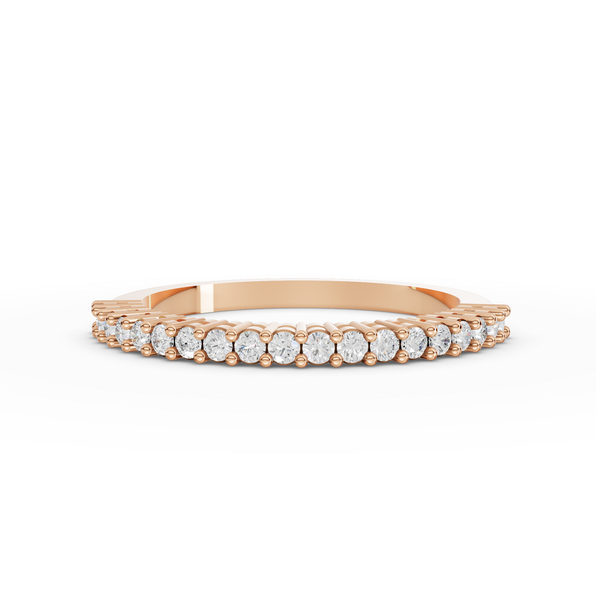0.21 CT Round Shared-Prong Full Eternity Lab Grown Diamond Ring in rose gold