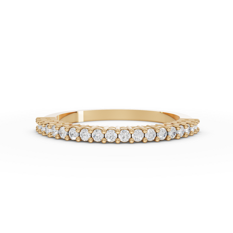 0.21 CT Round Shared-Prong Full Eternity Lab Grown Diamond Ring in yellow gold
