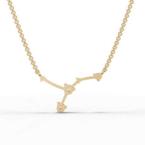 Zodiac Cancer pendant featuring a constellation design of round lab-grown diamonds set in polished 18K gold.
