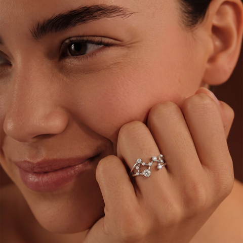 0.23 CT Round Scorpio Lab Grown Diamond Ring, worn on the hand 2