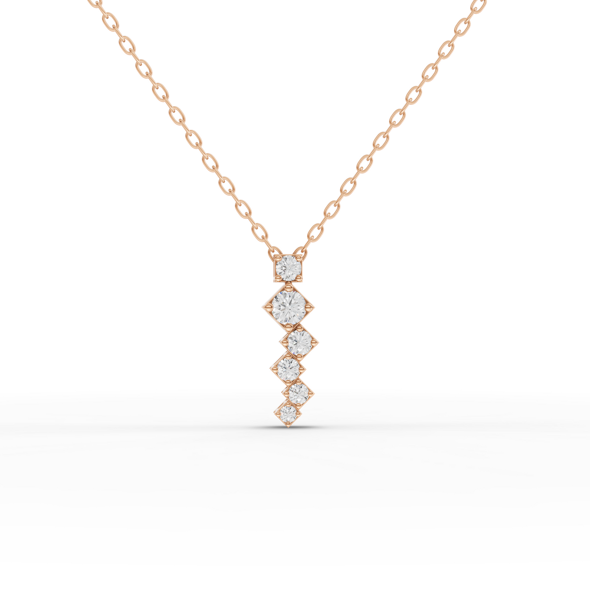 0.24 CT Round Lab Grown Diamond Pendant in rose gold