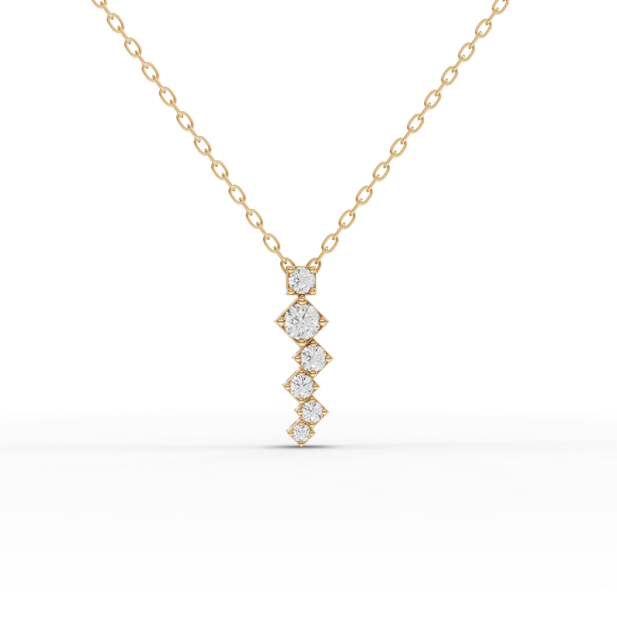 0.24 CT Round Lab Grown Diamond Pendant in yellow gold
