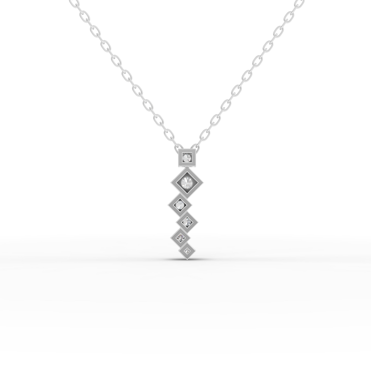 0.24 CT Round Lab Grown Diamond Pendant, view 2