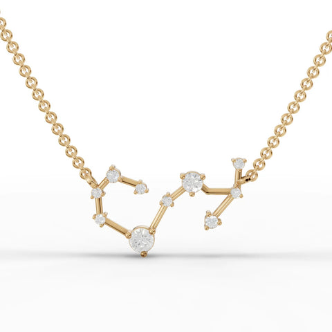 A 0.24 Ct Scorpio lab diamond pendant in 18K gold, featuring round diamonds in a constellation design.