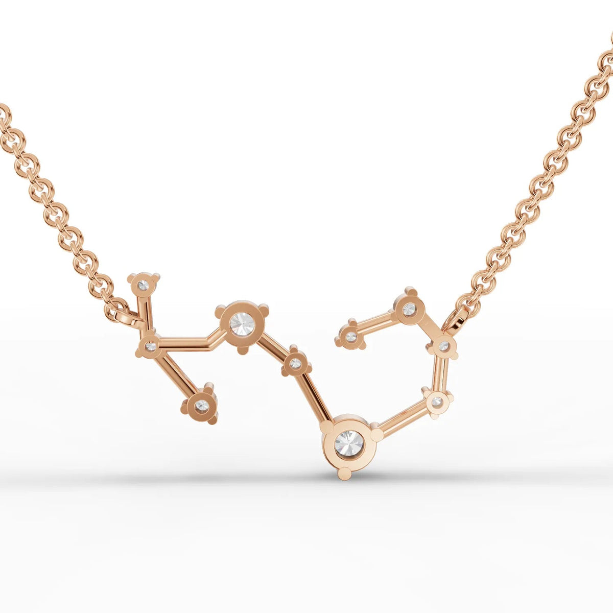 0.24 Ct Scorpio lab-grown diamond pendant in 18K gold, featuring round diamonds arranged in a distinct Scorpio constellation.