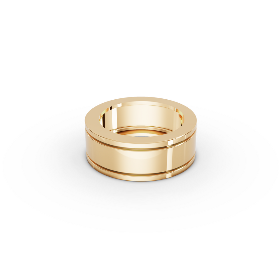 0.25 CT Princess Lab Diamond Men's Wide Band Ring, view 3