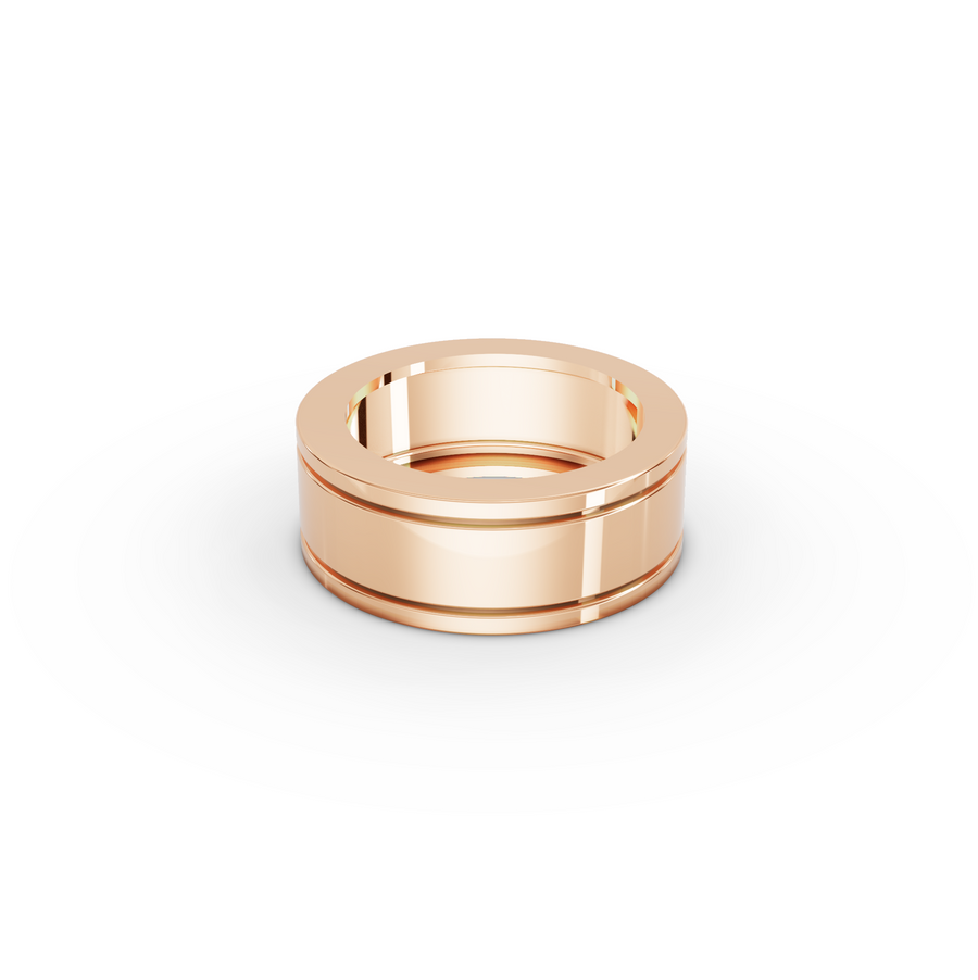 0.25 CT Princess Lab Diamond Men's Wide Band Ring, view 5