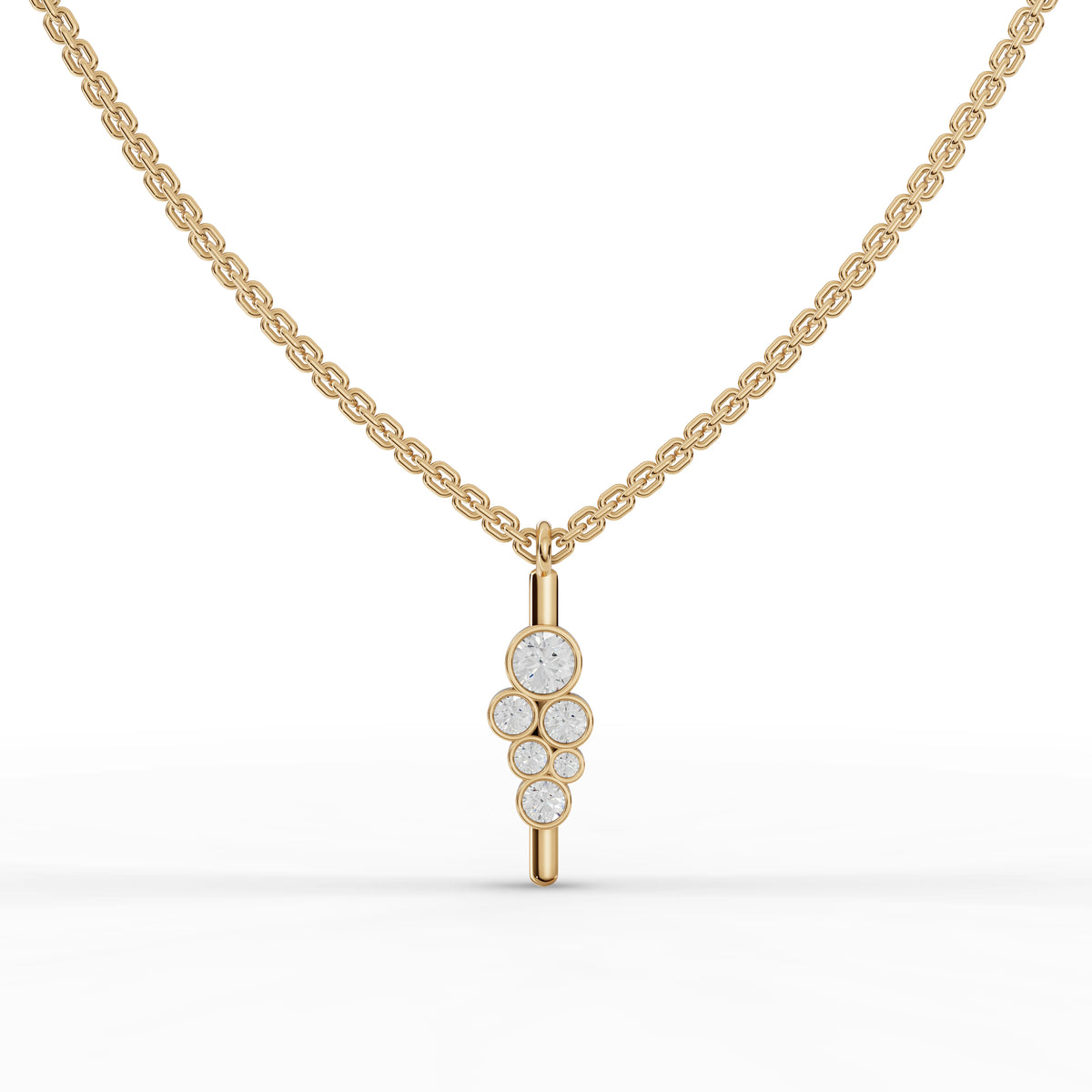 0.25 CT Round Bezel Statement Lab Grown Diamond Pendant in yellow gold