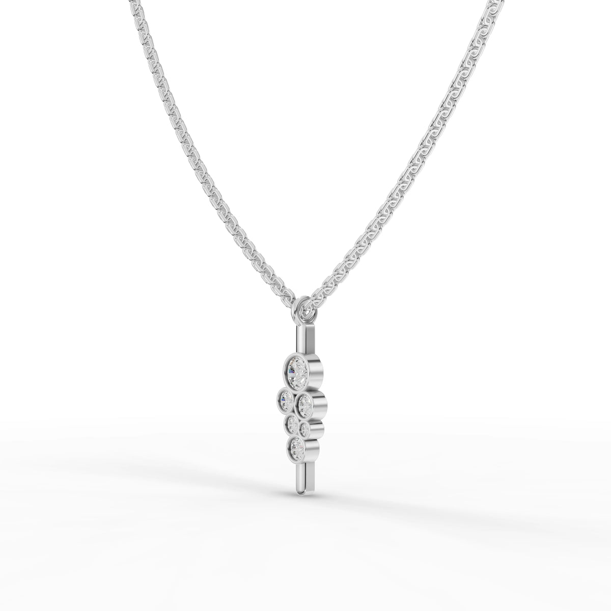 0.25 CT Round Bezel Statement Lab Grown Diamond Pendant, view 2