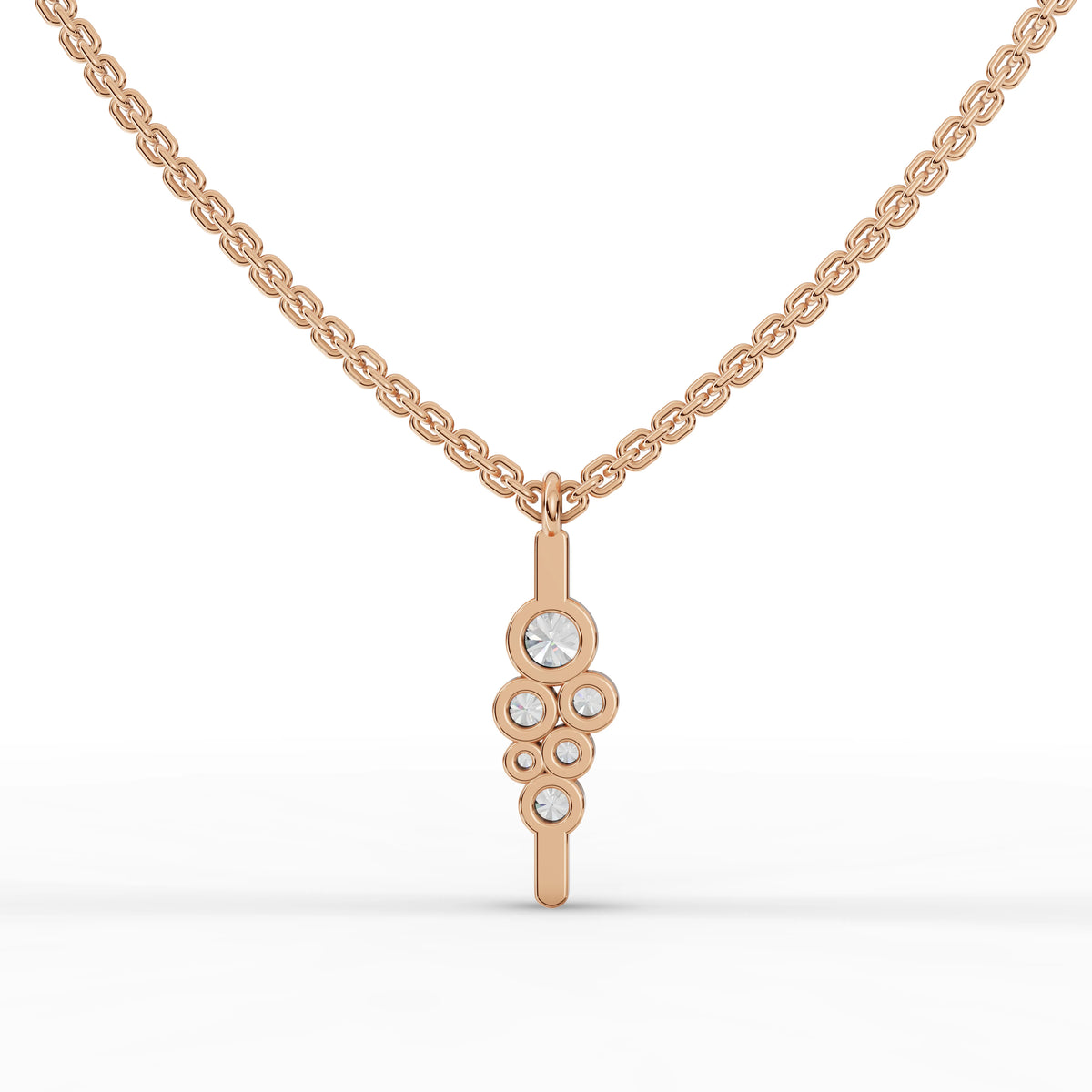 0.25 CT Round Bezel Statement Lab Grown Diamond Pendant, view 5