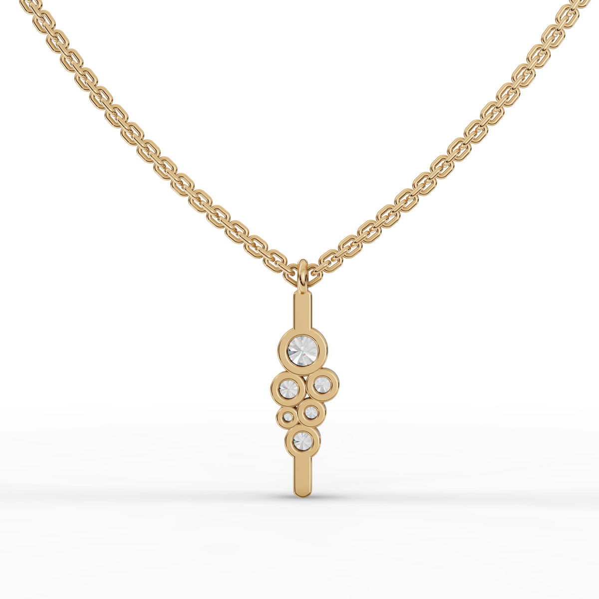 0.25 CT Round Bezel Statement Lab Grown Diamond Pendant, view 7