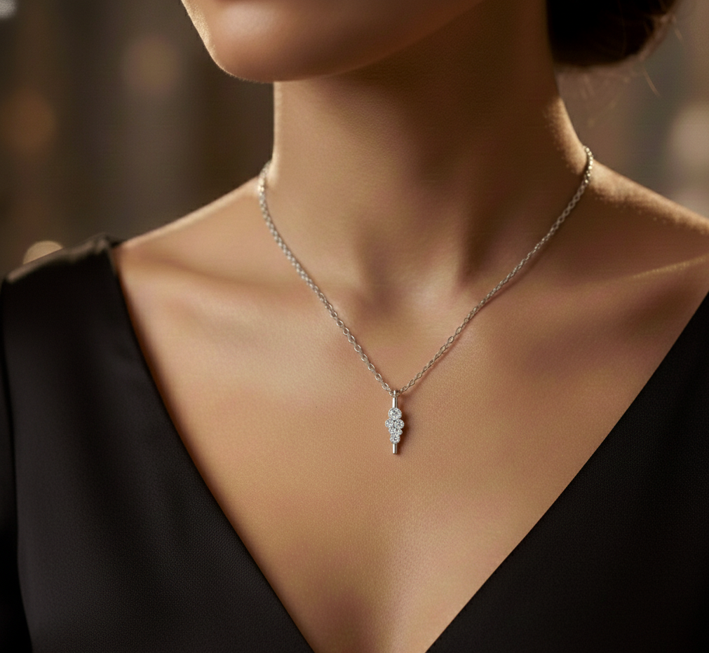 0.25 CT Round Bezel Statement Lab Grown Diamond Pendant