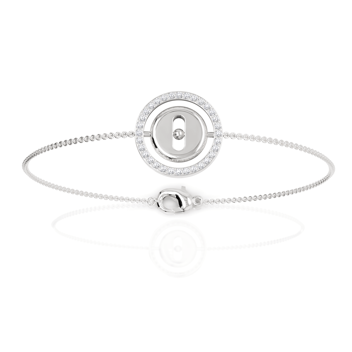 0.25 CT Round Circle Statement Lab Grown Diamond Bracelet in white gold