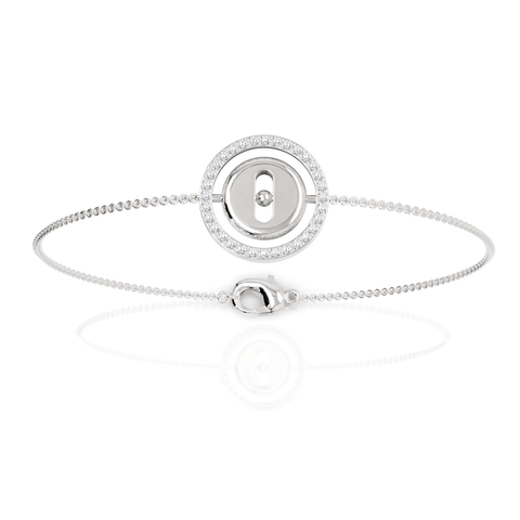 0.25 CT Round Circle Statement Lab Grown Diamond Bracelet in white gold