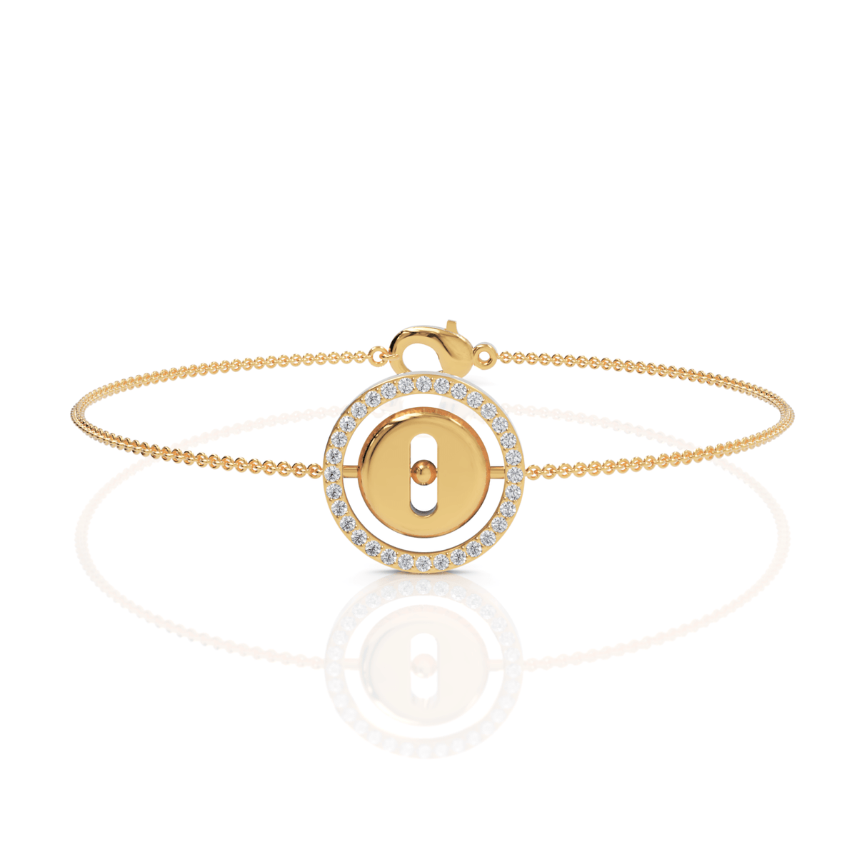 0.25 CT Round Circle Statement Lab Grown Diamond Bracelet, view 3