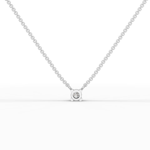0.25 CT Round Solitaire Lab Grown Diamond Pendant in white gold, angled view