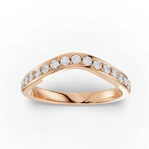 0.27 CT round lab-grown diamond eternity ring rose gold top view