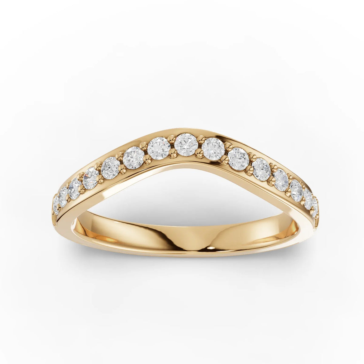 0.27 CT round lab-grown diamond eternity ring yellow gold top view
