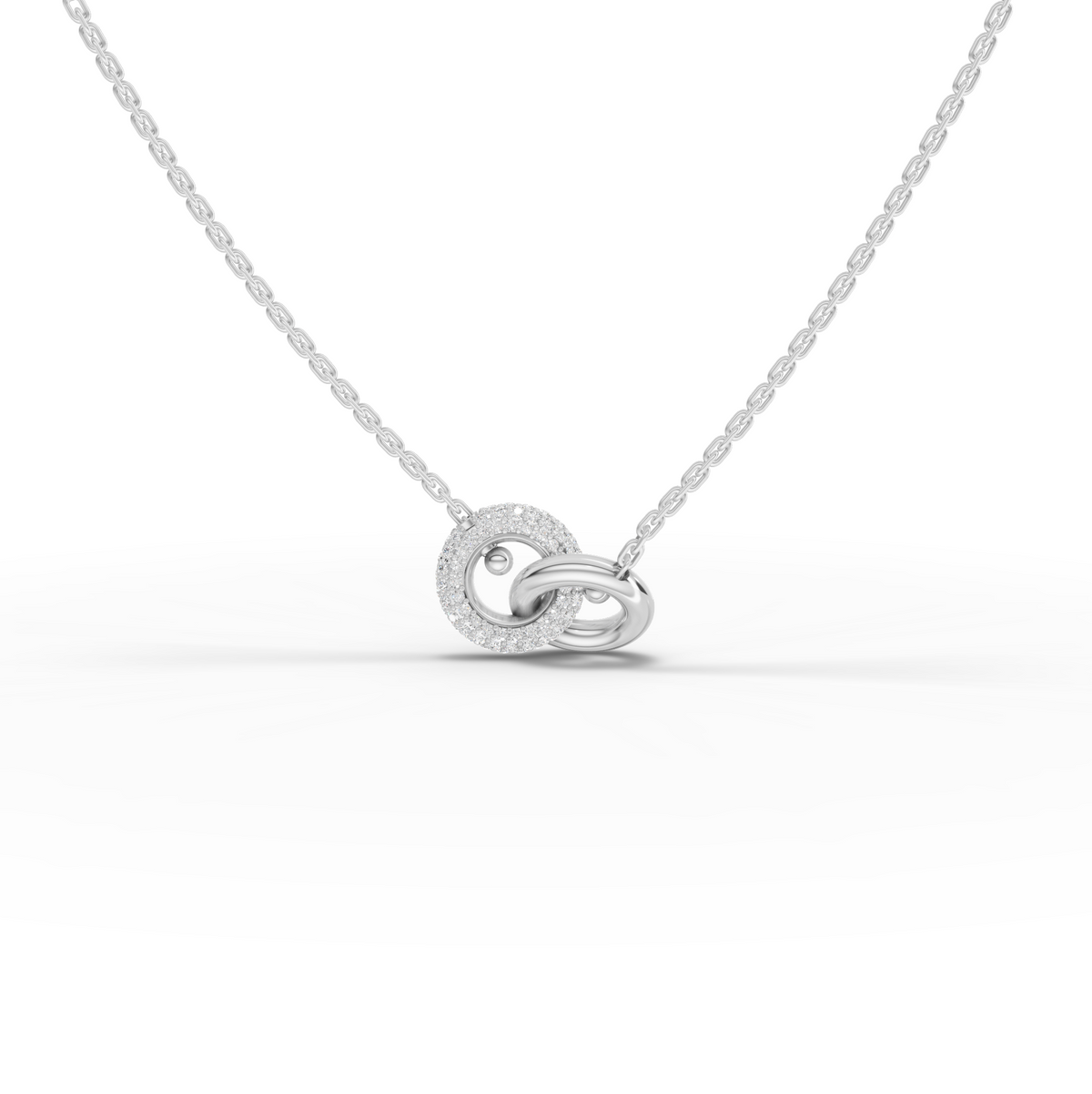 0.28 CT Interlocking Circle Lab Grown Diamond Pendant Necklace, view 2