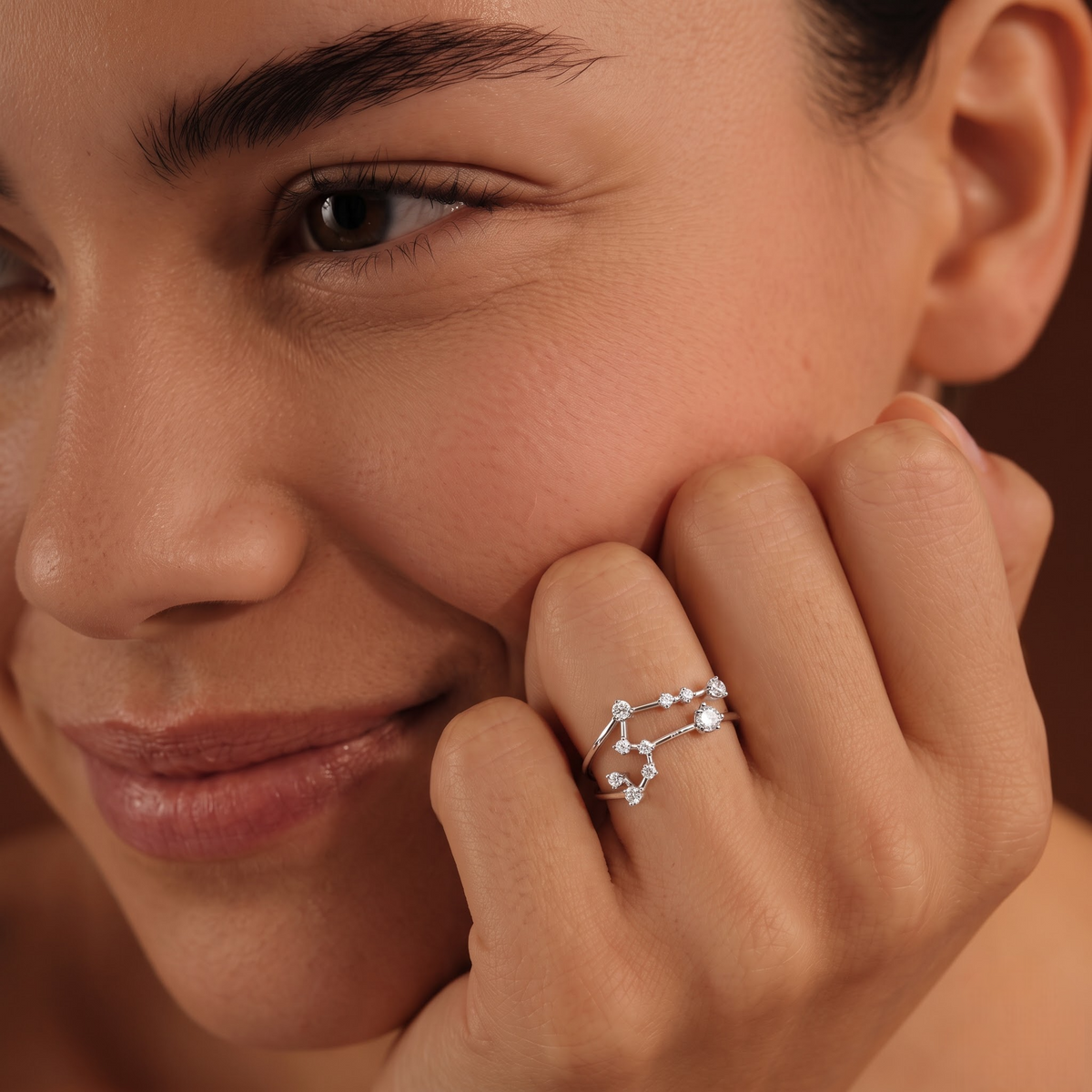 0.29 CT Round Leo Lab Grown Diamond Ring, worn on the hand 2