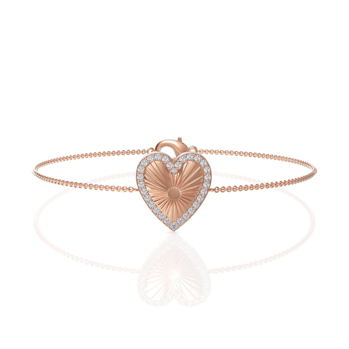 0.30 CT Heart Pavé Round Lab Grown Diamond Bracelet, view 5