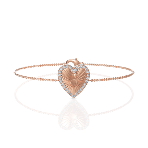 0.30 CT Heart Pavé Round Lab Grown Diamond Bracelet, view 5