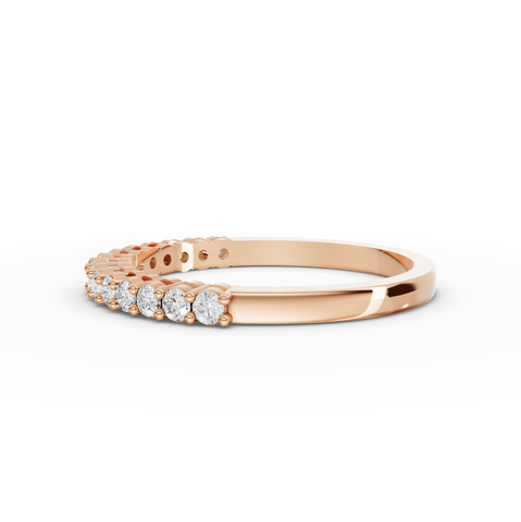 0.30 CT Round Basket Setting Half Eternity Lab Grown Diamond Ring, view 5