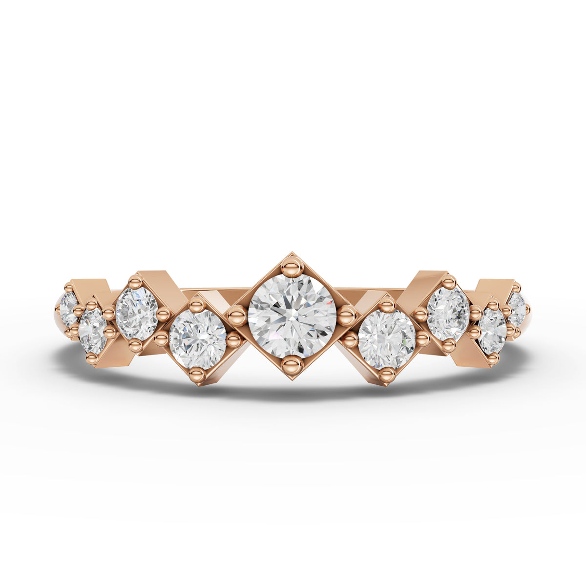 0.30 CT Round Lab Grown Diamond Eternity Ring in rose gold