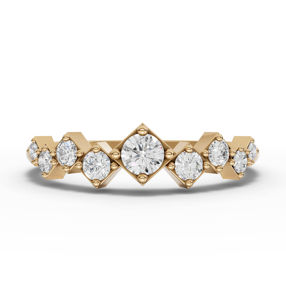 0.30 CT Round Lab Grown Diamond Eternity Ring in yellow gold