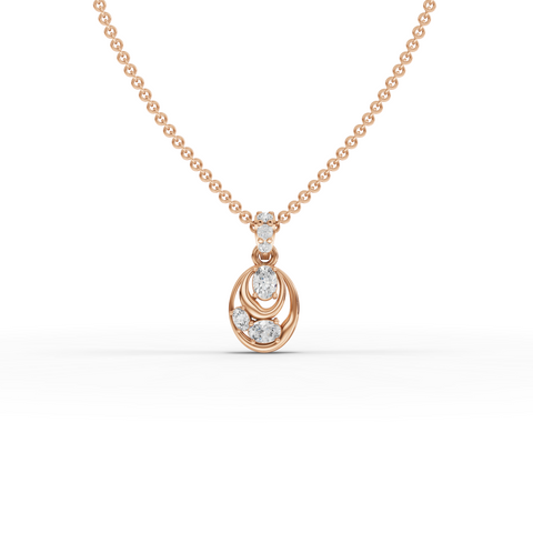 0.33 CT Oval Lab Grown Diamond Pendant in rose gold