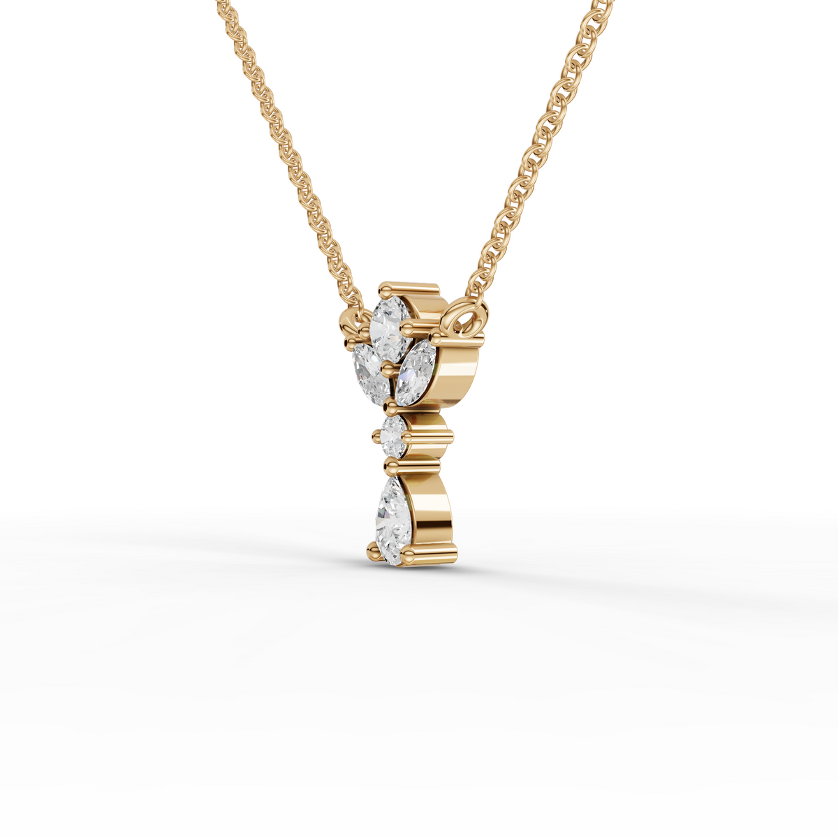 0.33 CT Pear Cluster Lab Grown Diamond Pendant, view 3