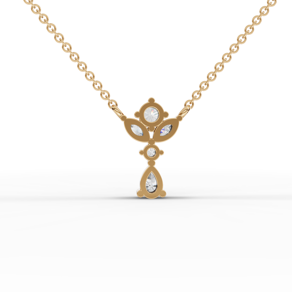 0.33 CT Pear Cluster Lab Grown Diamond Pendant, view 4