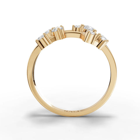Elegant 0.34 Ct Virgo lab diamond ring in 18K gold featuring multiple round diamonds arranged to mimic the Virgo constellation.