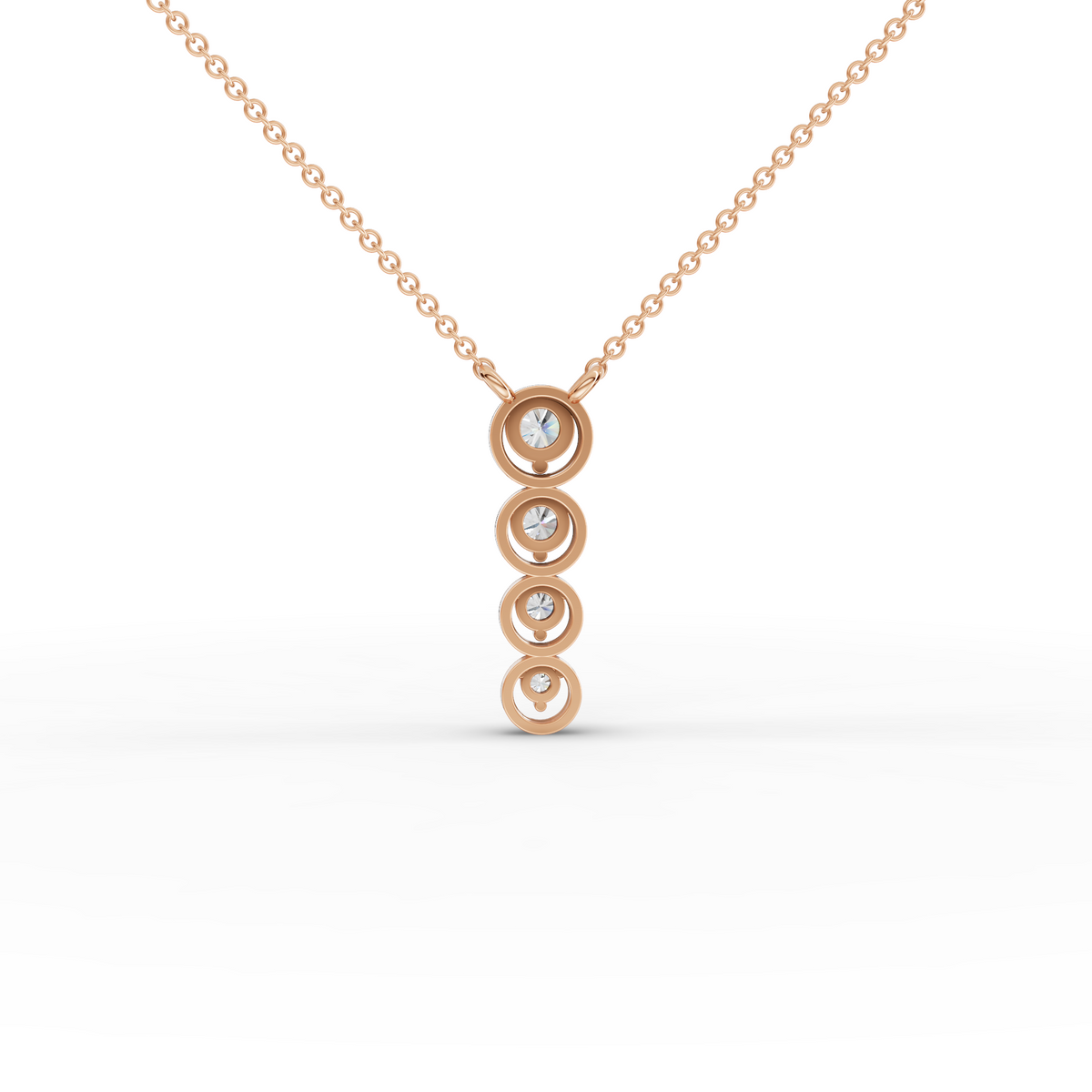 0.35 CT Round Bezel Lab Grown Diamond Drop Necklace, view 3