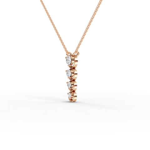 0.35 CT Round Bezel Lab Grown Diamond Drop Necklace, view 4