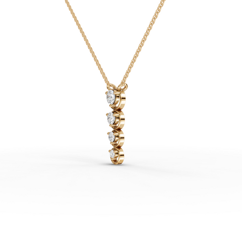 0.35 CT Round Bezel Lab Grown Diamond Drop Necklace, view 5
