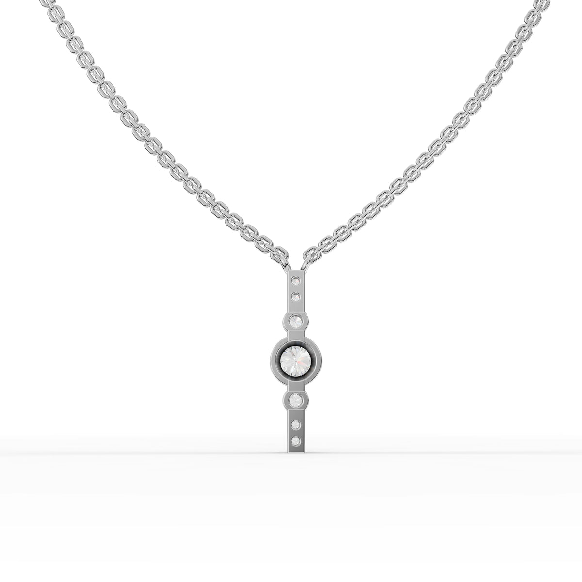 0.35 CT Round Bezel Lab Grown Diamond Pendant, view 3