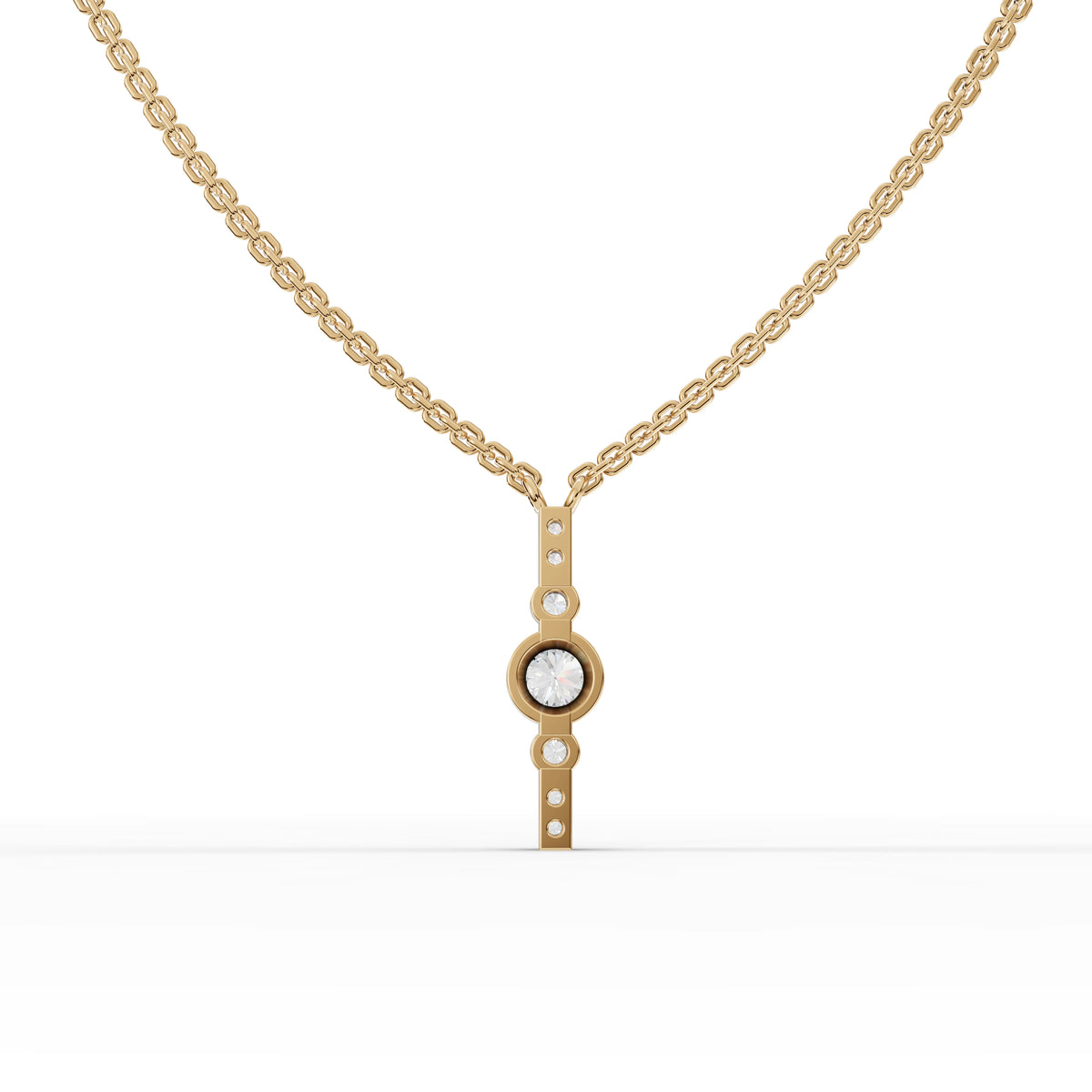 0.35 CT Round Bezel Lab Grown Diamond Pendant, view 5