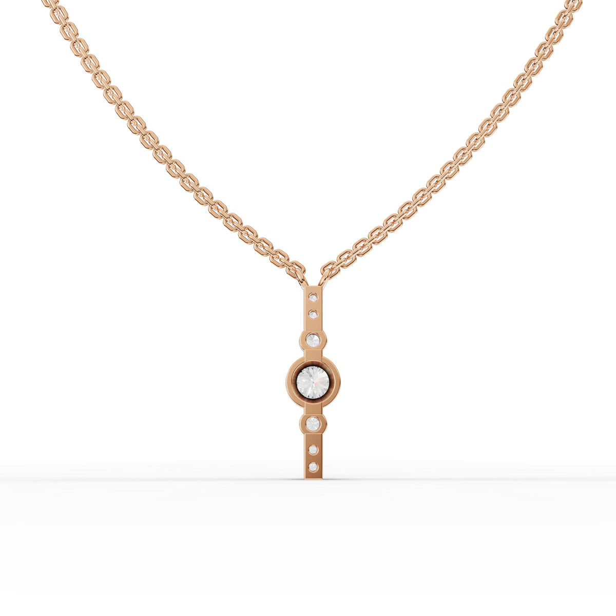 0.35 CT Round Bezel Lab Grown Diamond Pendant, view 7