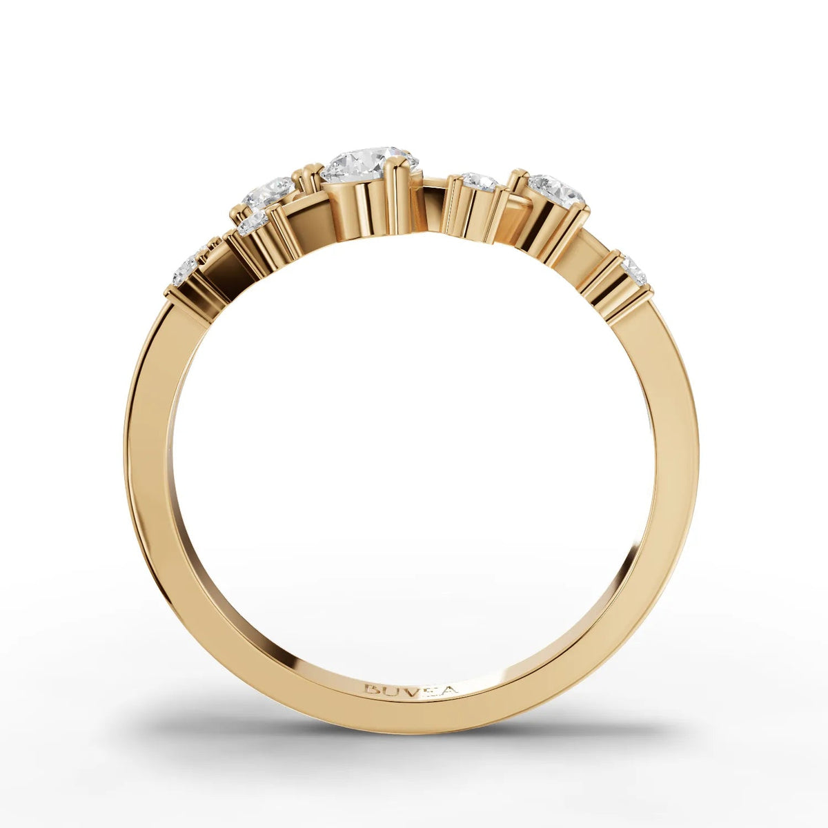 A stylish 0.35 Ct Taurus lab diamond ring featuring round lab-grown diamonds set in a refined 18K gold band.