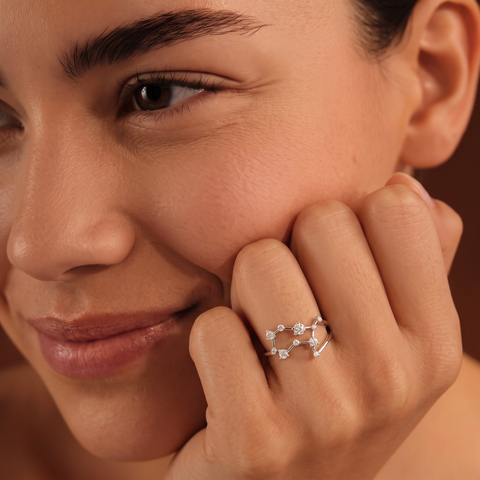 0.38 CT Round Gemini Lab Grown Diamond Ring, worn on the hand 2