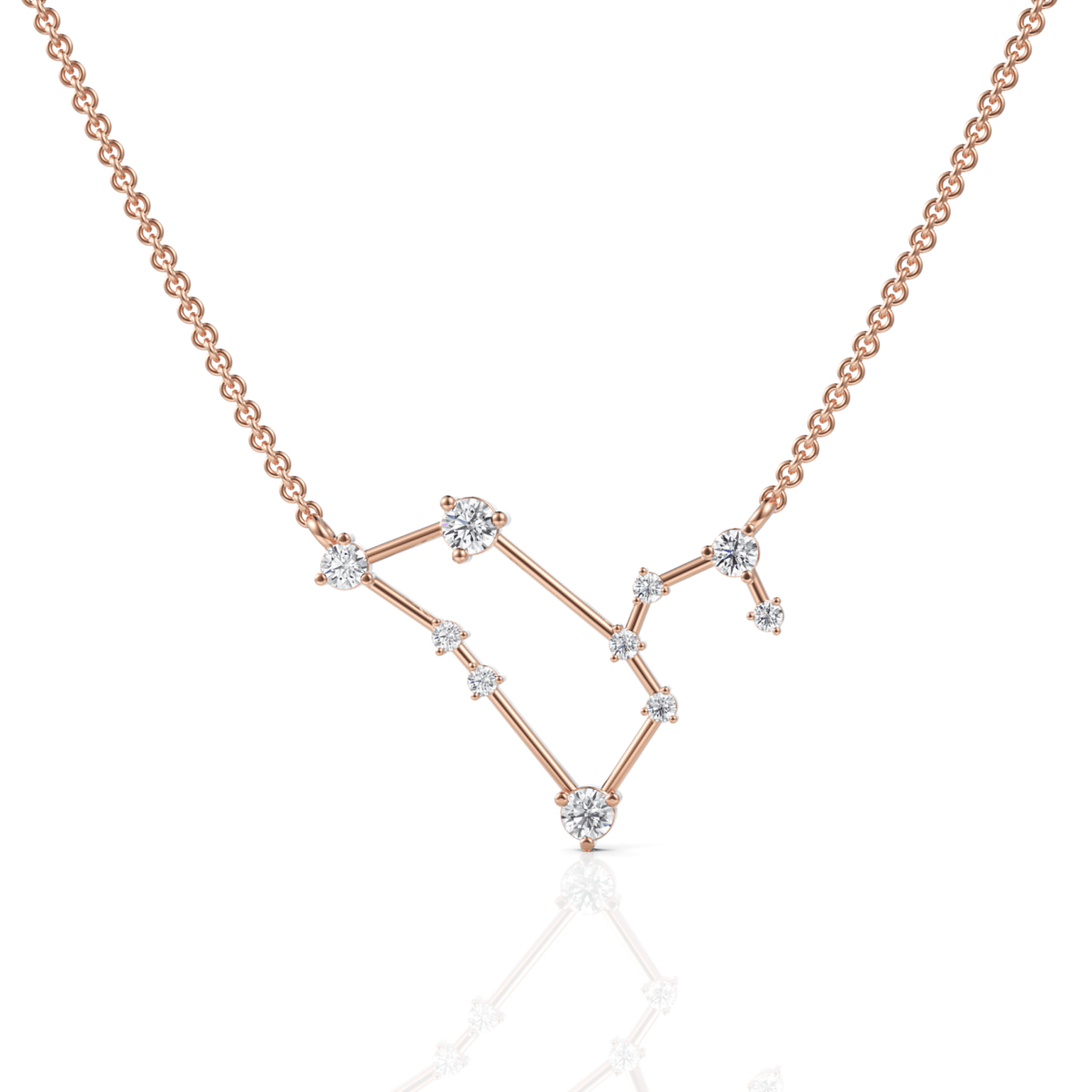 Rose gold constellation pendant profile