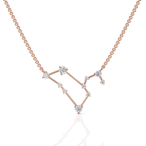 Rose gold constellation pendant profile