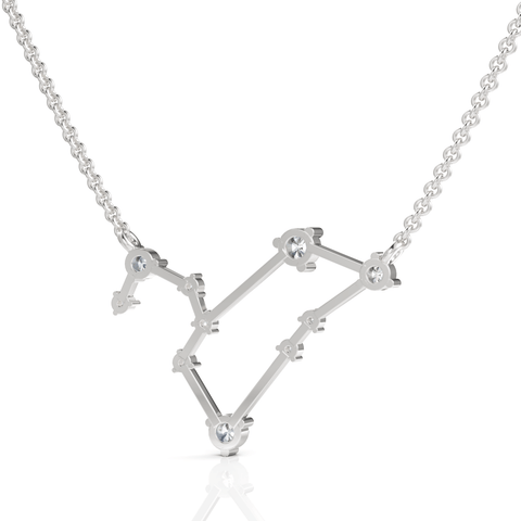 White gold constellation pendant angled