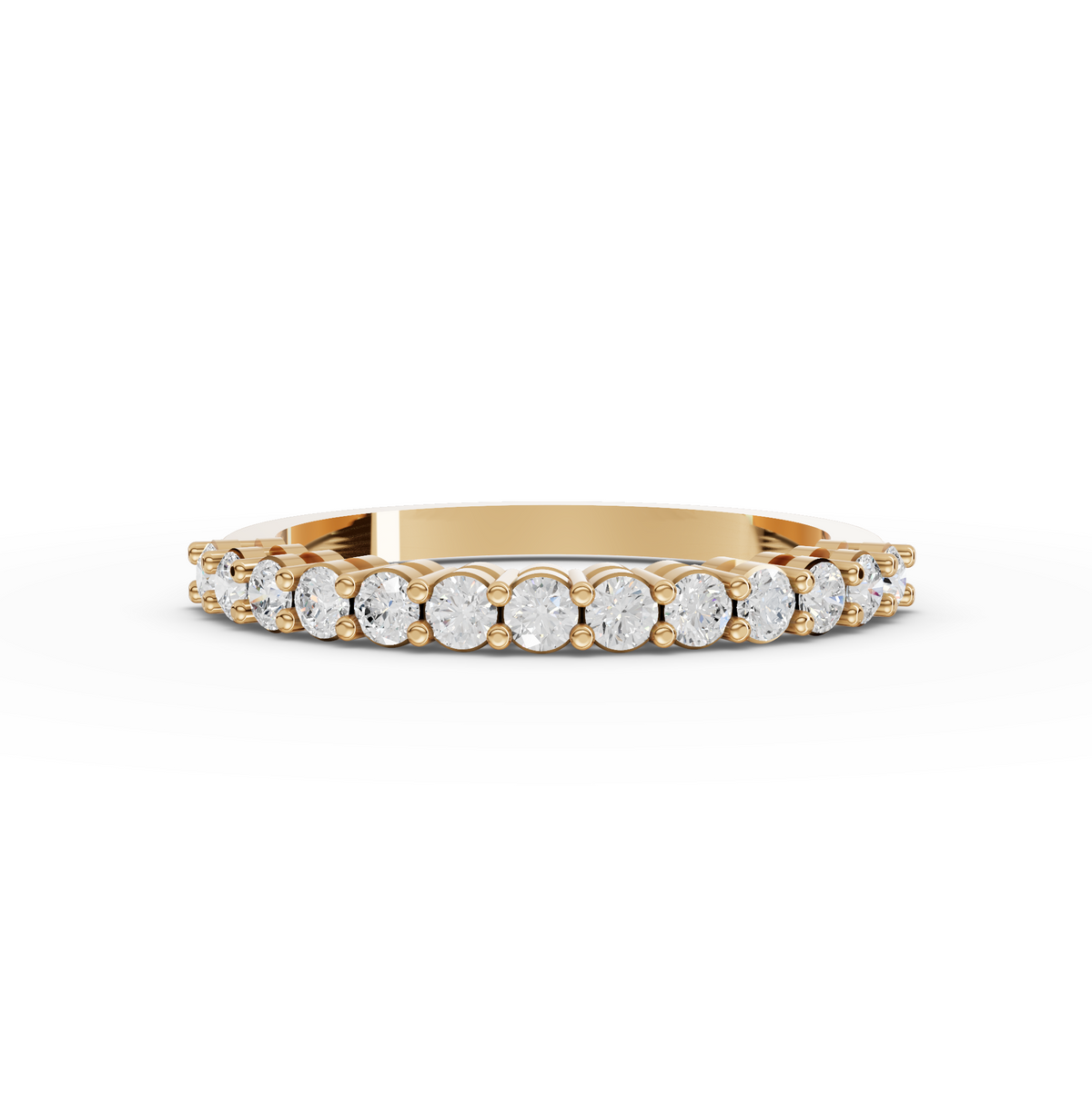 0.39 CT Round Shared-Prong Full Eternity Lab Grown Diamond Ring in yellow gold