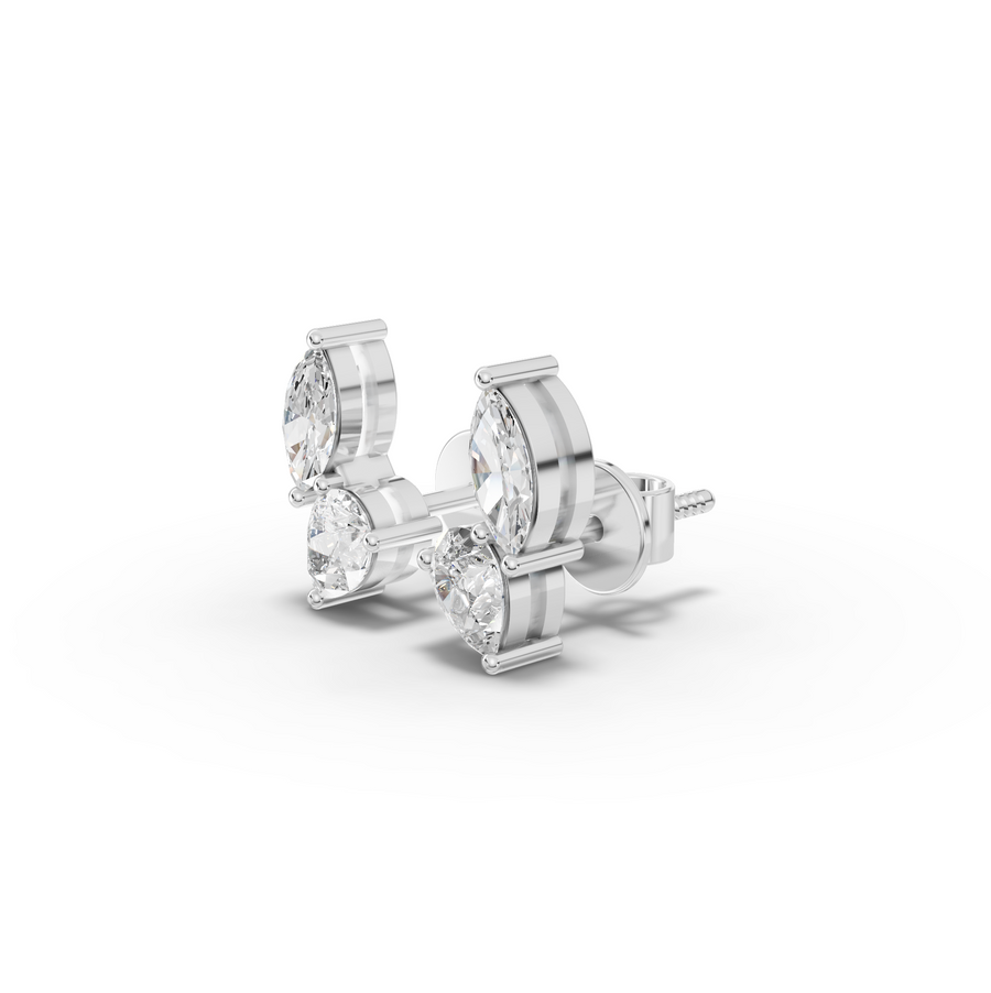 0.40 CT Marquise & Pear Lab Grown Diamond Stud Earrings