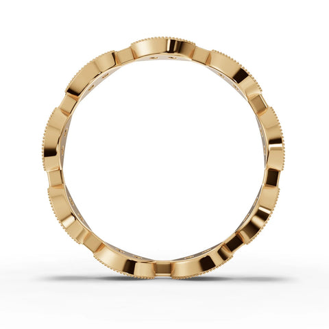 0.40 CT Round Full Eternity Lab Grown Diamond Band Ring in yellow gold