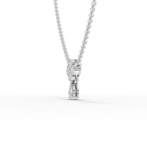 0.40 CT Round With Pear Statement Lab Grown Diamond Pendant, view 2