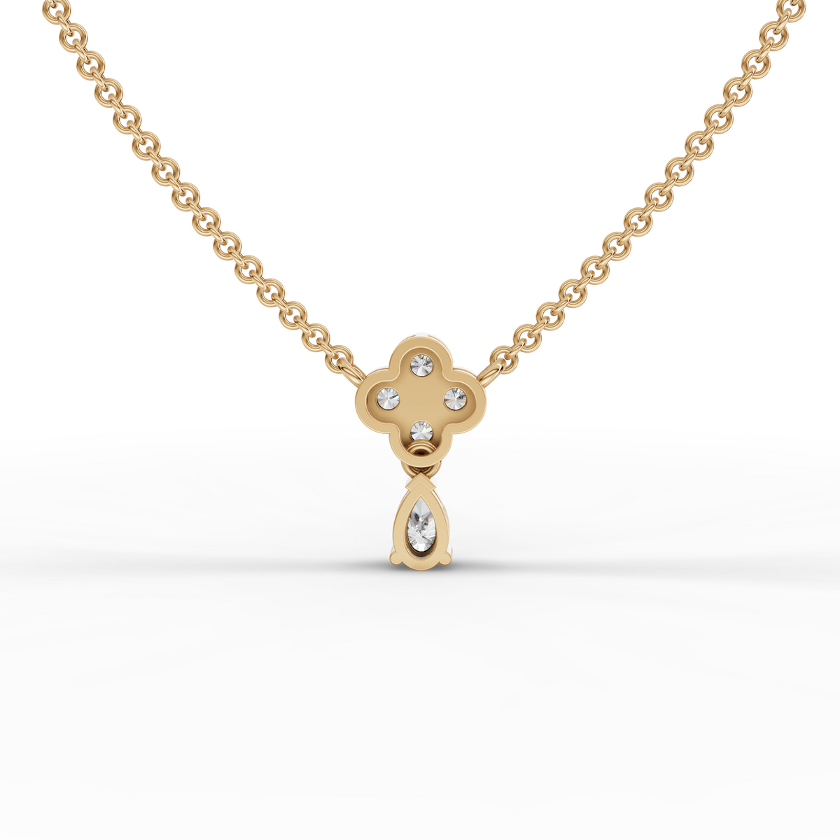0.40 CT Round With Pear Statement Lab Grown Diamond Pendant, view 4