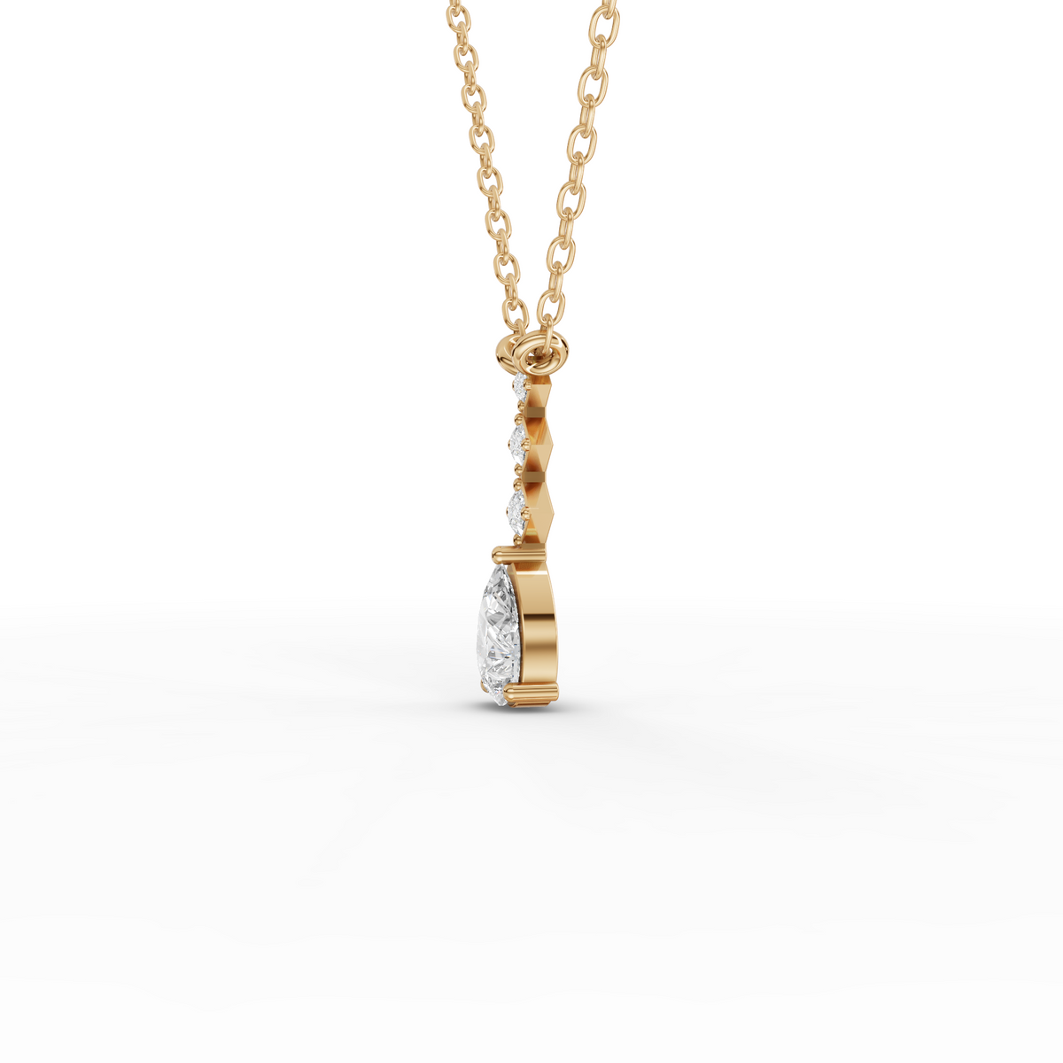 0.41 CT Pear Lab Grown Diamond Drop Necklace, view 4
